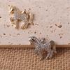3D Sparkling Diamond Horse Pendant - Gold & Silver Zodiac Animal DIY Jewelry Accessory