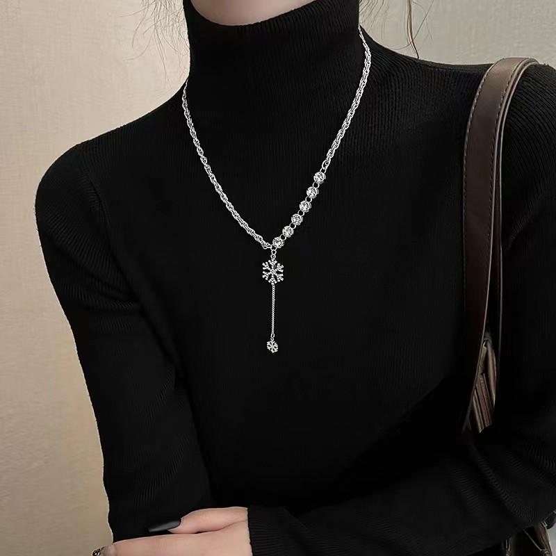 1 Stück Damenmode Metall Schwarz Rose Lange Halskette Pulloverkette Accessoires Geeignet für Reisen, Party, Festival Geschenke-802156