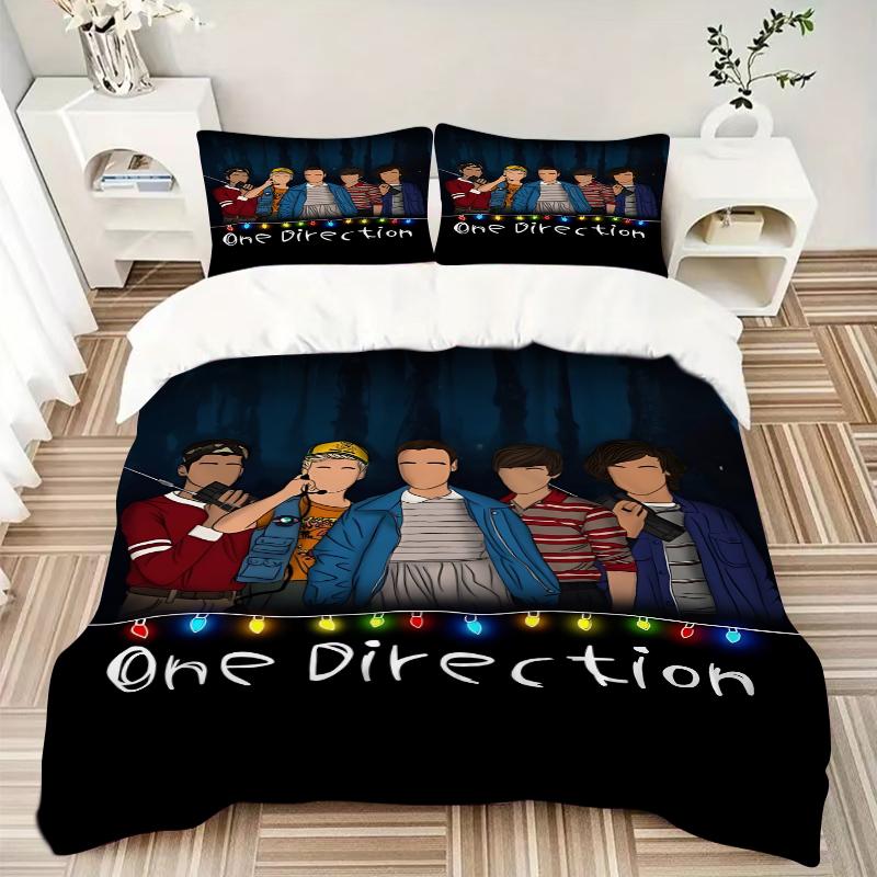 3Pcs One Direction Adventure Bedding Set Soft Fabric Duvet Cover Pillowcases Home Christmas Xmas Halloween Gift 1 Duvet Cover 2 Pillowcase G1234