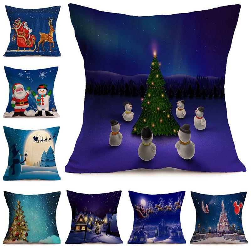 Vibrant Multicolor Christmas Santa Claus Cushion Cover Pillow Case For Stylish Car Decor