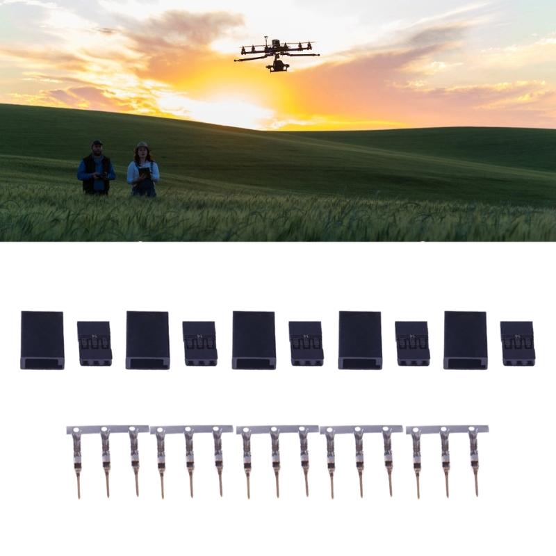 For Futaba Servo Receiver Connectors Plugs with Lock and Male Female Terminals Crimps Pin Kit for Quadcopter Battery