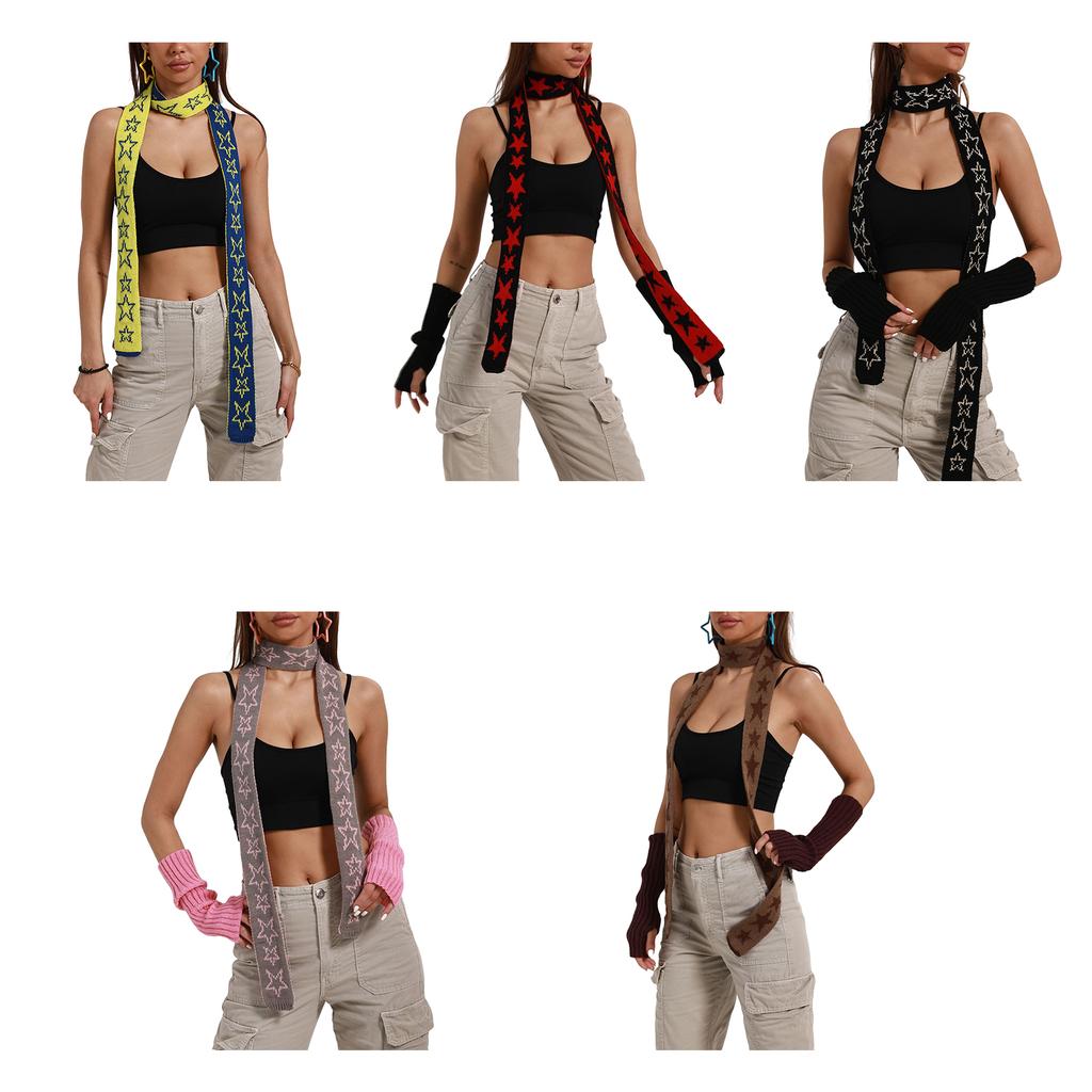 Punk Style Long Scarf Warm Neckwrap Windproof Neck Warmer Female Accessories