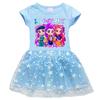 Girls Kpop Mira Zoey Rumi Hunters Printed Casual Mesh Dress