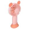 Handheld Fan 3 Levels Adjustable USB Rechargeable Ergonomic Grip Mini Hand Held Fan with Dazzling Light for Student Kids Pink