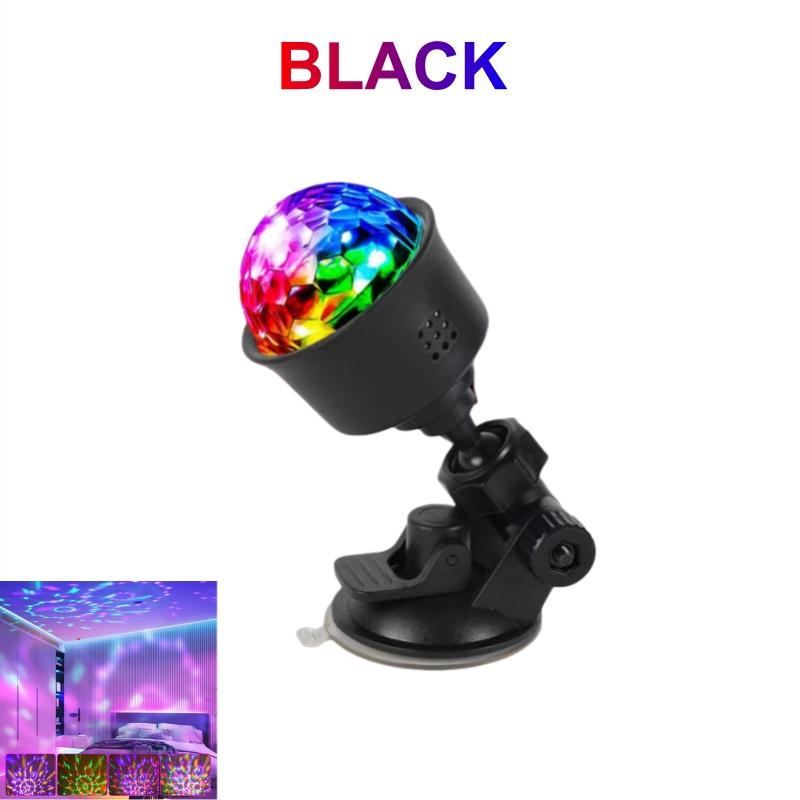 Mini USB LED Atmosférická Lampa do Auta s RGB Automatickou Rotací, Disko Noční Světlo na Pódium pro Auto, Vánoční Dekorace, KTV, Domácí Párty, Bar