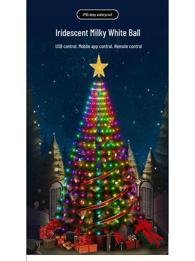 Iridescent Star String Lights: USB-Powered Ambient Decor for Outdoor Camping and Holidays