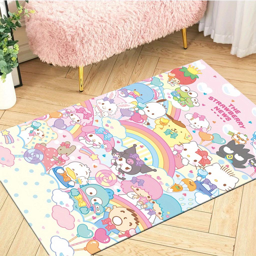 Sanrio Family Gathering Pattern Rugs,3D Printed Decorative Rugs,Soft and Comfortable Rugs for Living Room,Bedroom,Corridor,Mattress Area Rug