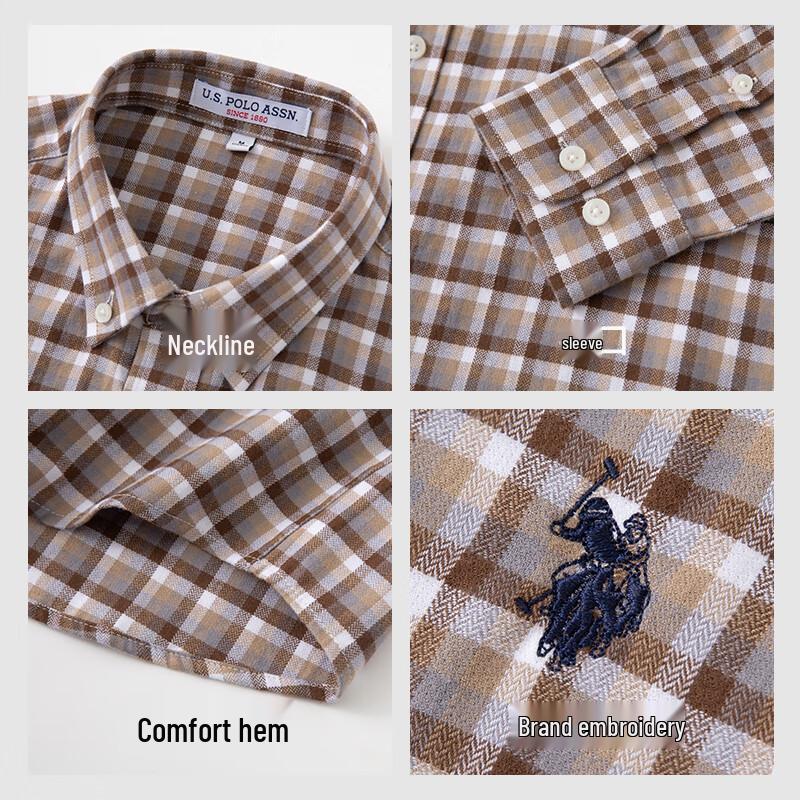 U.S. Polo Assn. Men's Wrinkle-Free Plaid Long Sleeve Shirt