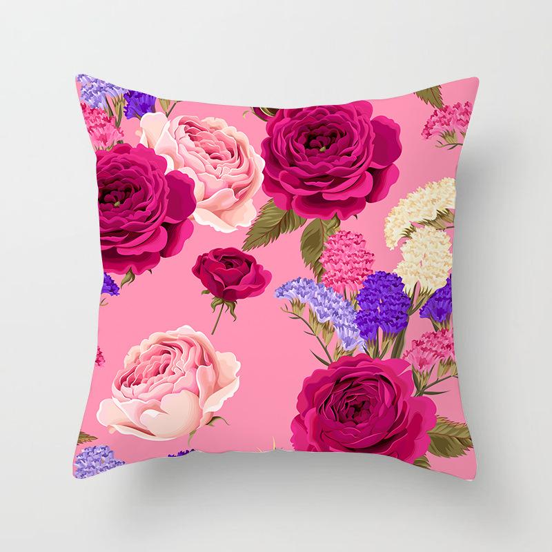 Nordic Style Spring Flower Print Pillowcase Living Room Office Sofa Cushion Cover Home Decor Pillowcase