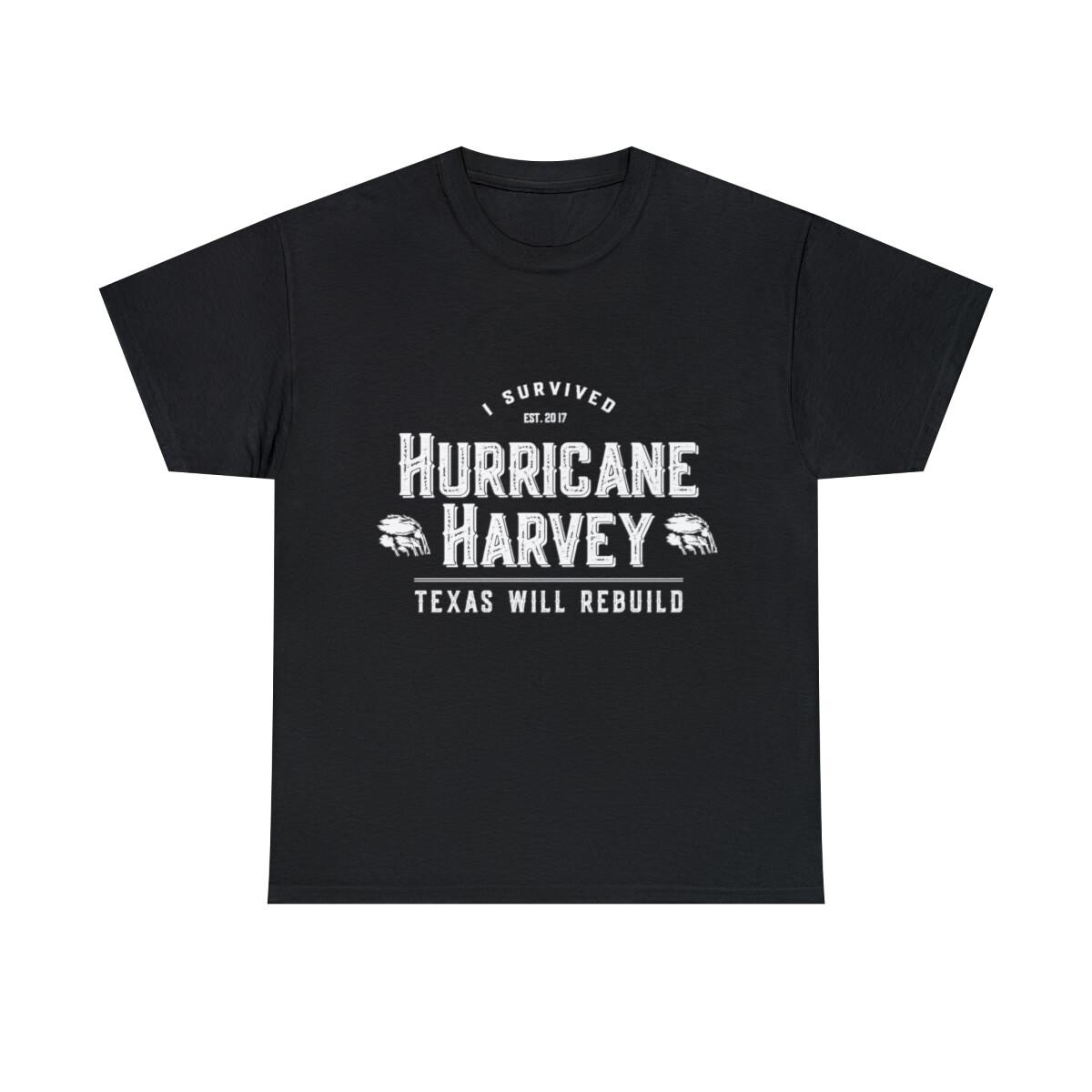 I Survived Hurricane Harvey Texas Will Rebuild Graphic Tee Shirt, S-5XL XXL