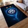 "Blue Electric Pattern Carpet with Gold Stars and Inter Logo Design" Suitable for Use As an Anti-slip for Living Room Bedroom Sofas