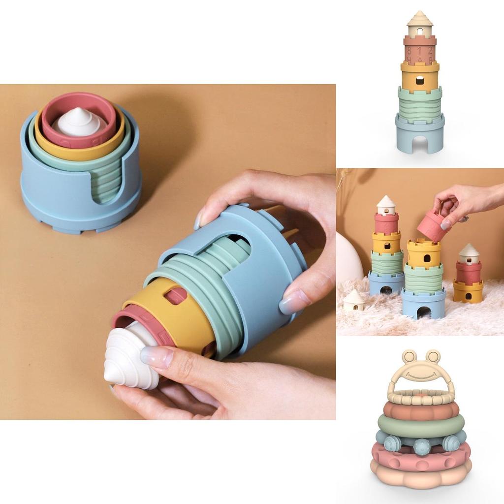 Montessori Stacking Toy For Children Silicone Sensory Development Educational Playset
