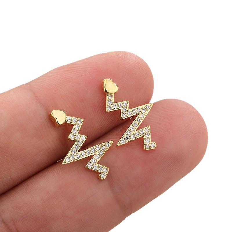 Heartbeat Feeling Earrings Women'S Stud Earrings 20 Trendy Temperament Small Earrings High-End Stud Earrings
