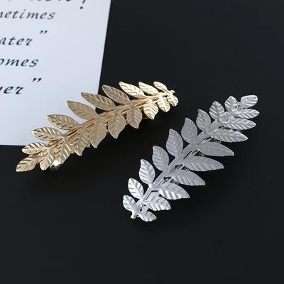 Alloy Leaf Hair Clips, Minimalist Sweet Style Spring Hairpins,Fashionable Hair Accessories for Daily Wear and Casual Gatherings