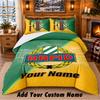 Rapid Wien FC Pattern Bedding 3Pcs Set Custom Name, Bed Sheet And Pillowcases For Home Bedroom