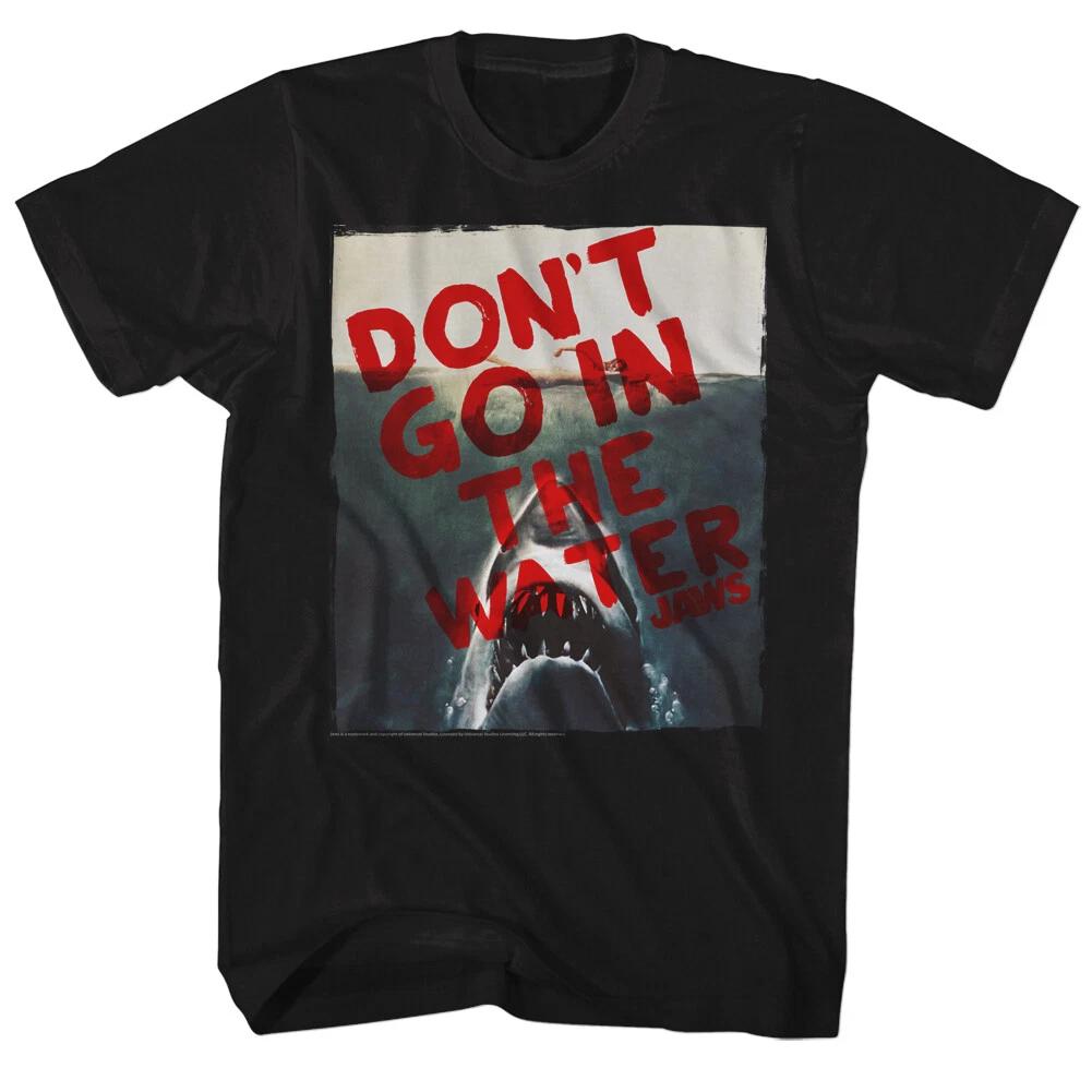Jaws 70 s Thriller Movie DON T GO IN THE WATER Framed Men s T Shirt 4XL