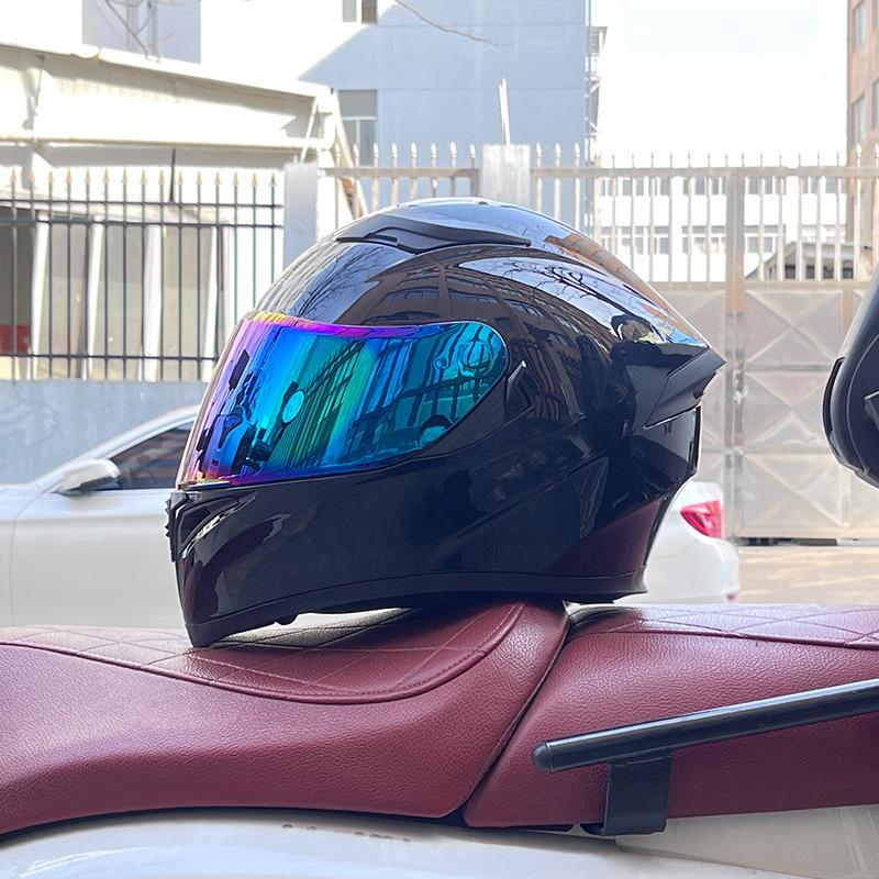 Motorcycle Helmet Full Helmet Can Be Equipped with Bluetooth Headset Men's Four-season Electric Bicycle Riding Helmet
