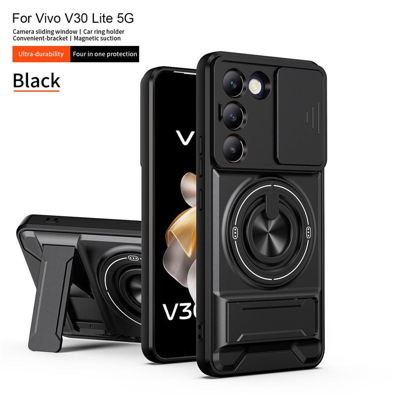 Slide Camera Cover Case for Vivo Y29 4G Magnetic Kickstand Stand Protective Phone Cover for Vivo Y29 4G