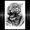 Watercolor Lion Tiger Temporary Tattoo For Women Men Atult Kid Realistic Fake Animal Tattoo Sticker Water Transfer Tatoos Thigh