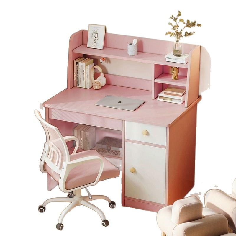 Multifunctional Student Desk with Bookshelf for Homework and Study in Bedroom or Dorm