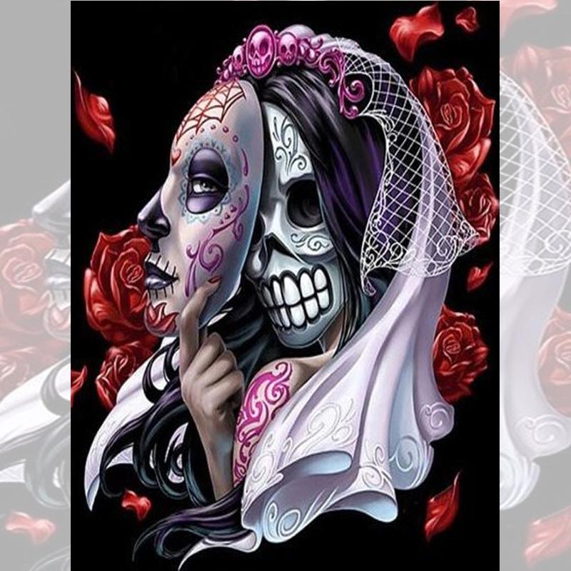 5D New Collection 2025 Diamond Embroidery Skull Legends Mosaic Art Kits Scenery Hanging Paintings Cross Stitch Gift