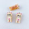 Fashion Cartoon Cat Charm Keychains Ornament Sweet Women Car Keyring Backpack Handbag Pendant Key Holder Phone Strap