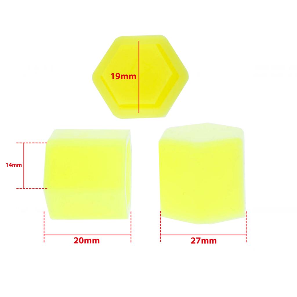 19mm Yellow Silicone Bolt Caps - Universal Rim Caps Eptuning044