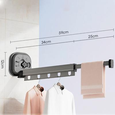 Folding Clothes Hanger Indoor Retractable Cloth Drying Rack Space Saving Home Laundry Clothesline Wall Mount Amp Clothing Rack
