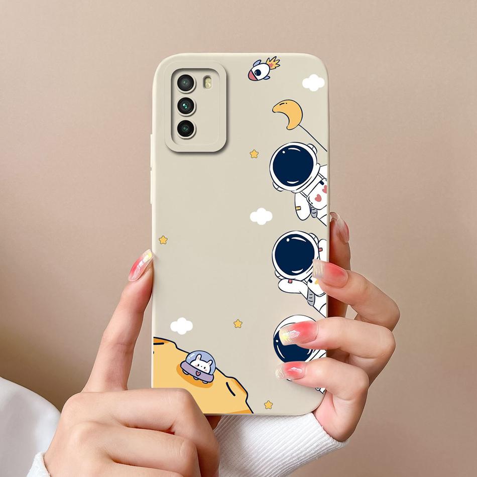 Case For Xiaomi Poco M3 Pro Floral Soft Liquid Silicone Camera Protection Anti Choc Back Cover For Poco M 3 Pro M3Pro Coque Capa