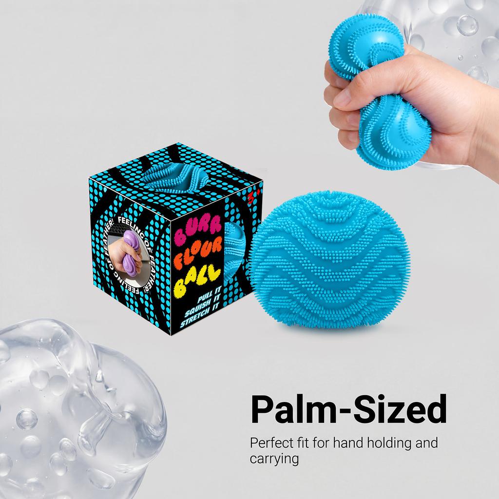 Burr Flour Squeeze Ball Fidget Toy, Spiky Wave Texture Sensory Stress Relief Ball, Soft Stretchable Squishy Toy for Anxiety Relief & Party Gifts