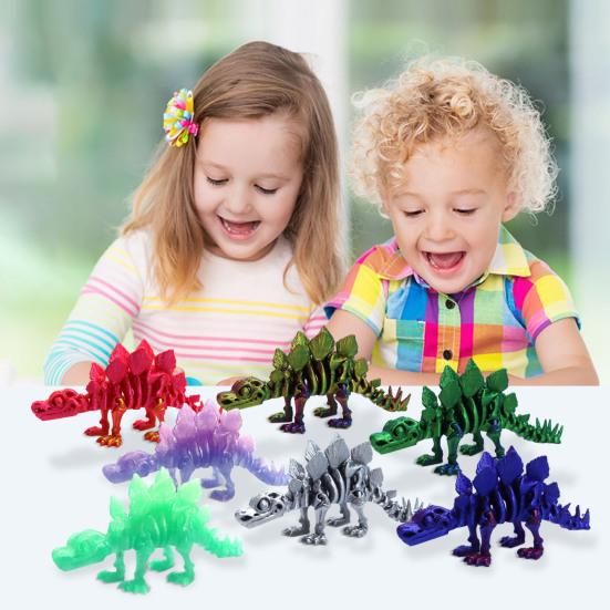 3D Printed Dinosaur Statue Stegosaurus Ornament with Flexible Joints Dinosaur Figurine