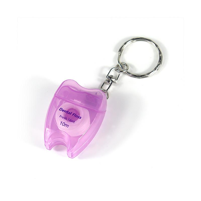 Mint-flavoured Waxed Toothpick-shaped Keyring Dental Floss Roll