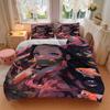 3pcs Kamado Nezuko Demon Slayer Bedding Set, Including 1 Quilt Cover and 2 Pillow Shams, Without Filling, Soft and Comfortable Home Bedroom