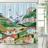 Travel Shower Curtains Bathroom Curtain for Quarto Folding Partition Accessories Bath Bedrooms Houses Rooms Waterproof the Home