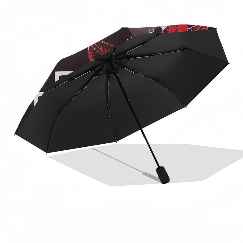 1pc Rose Tattoo Design Umbrella with Plastic Handle,Suitable for All Seasons Home Travel Outdoor UmbrellaM947