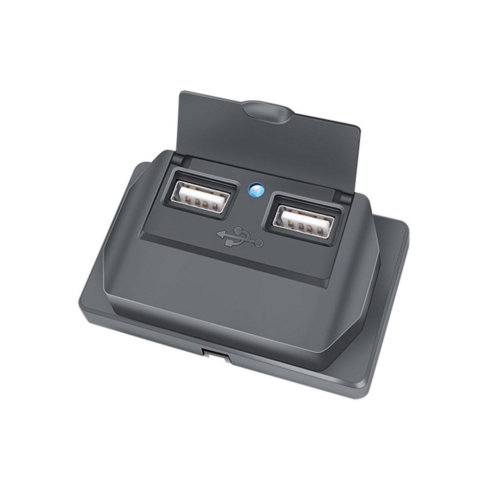 

12-24V 4-Ports Car USB Charger Socket Adapter 108W USB C Outlet Panel Wall Mount with LED Voltmeter for Bus RV Boat Car Truck