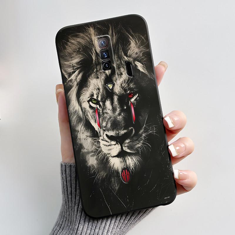 Per Custodia Red Magic 7 NX679J Per Nubia Red Magic 7S Cover Posteriore Carino Coniglio Amore Nero Morbido TPU Custodia per Telefono Per RedMagic 7 7S Guscio