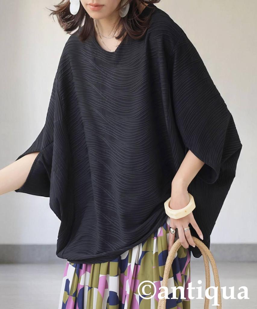 Antiqua Dolman Short Cut and One Size Black Women's Top, Sleeve, Sewn, PA-03805, 05,