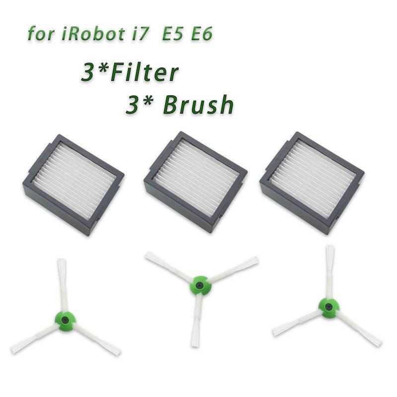 Accessories Brush Roll Side Brush Hepa Filter for iRobot Roomba I7 E5 E6 I Series Robot Vacuum Cleaner Replacement Spare Parts