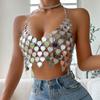 Ladies' Acrylic Splicing Fashionable Backless Camisole Top