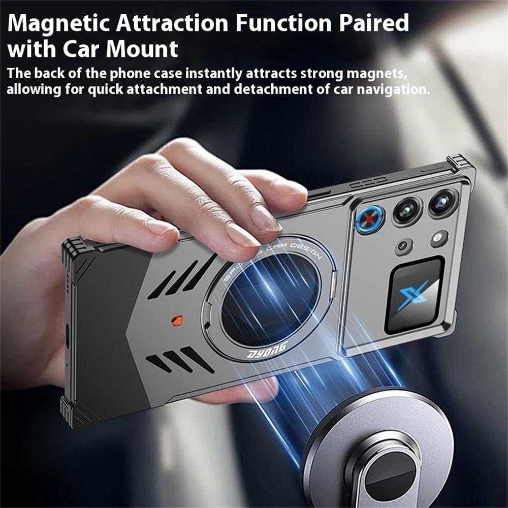 DYONG For ZTE Nubia Red Magic 10 Pro 5G/10 Pro+ 5G Metal Case Frameless Hollow Heat Dissipation Phone Cover with Kickstand