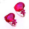 Russian Purple Gold Inlaid Redstone Ring Fashion Light Luxury Temperament Rose Gold Plated Gold Live Ring