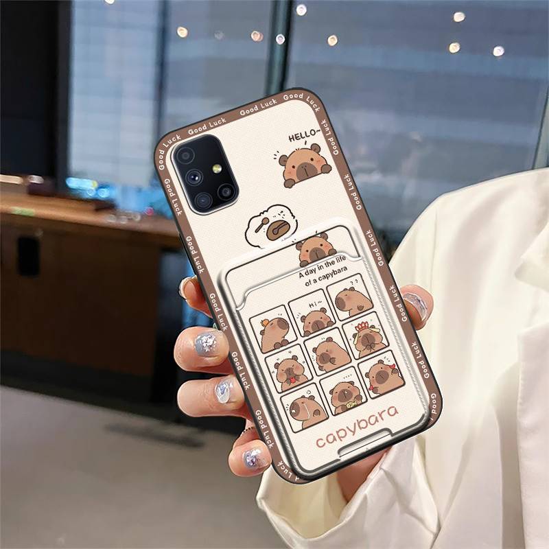 protective Anti-dust Phone Case For Samsung Galaxy M51/SM-M515F/DSN Cartoon Graffiti Card sleeve TPU Cute Silicone Cover