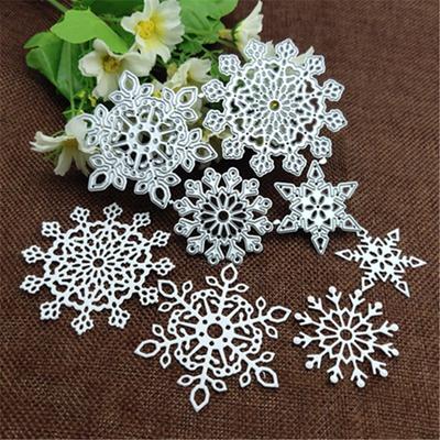 4 unids/set troqueles de corte de copo de nieve plantillas de corte de Metal de Navidad troqueladas para DIY álbum de recortes Tarjeta de papel en relieve