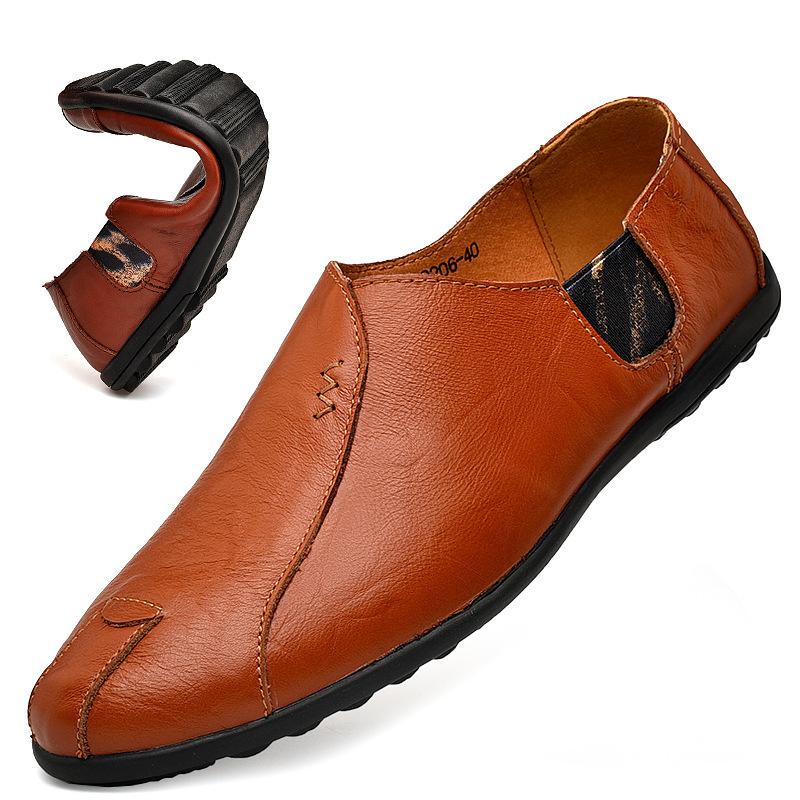 

Summer Doudou shoes men s cowhide Korean version men s casual leather shoes soft sole one pedal lazy shoes driving shoes 47