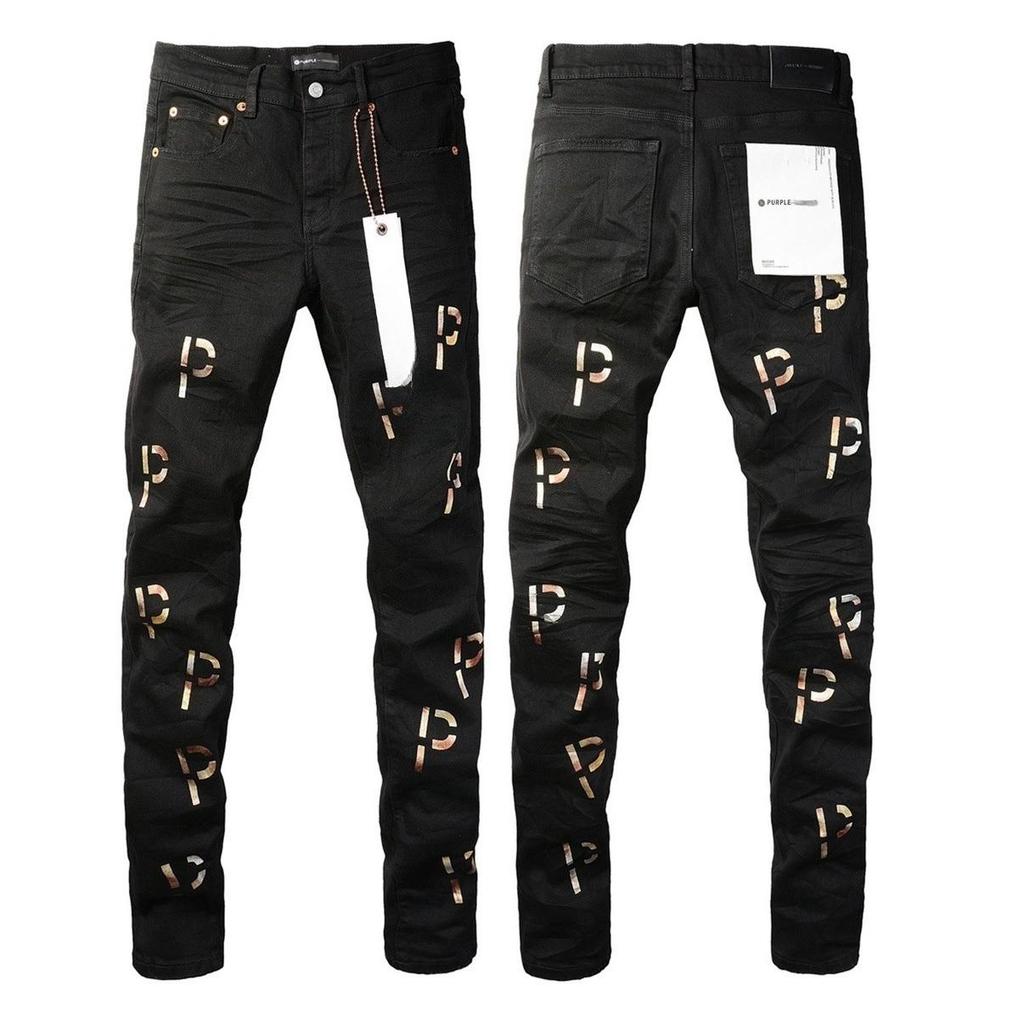 Jeans Uomo BeatStreet High Street Americana Nero Pieghettato Modello Base Nuova Tendenza Moda Jeans di Alta Qualità