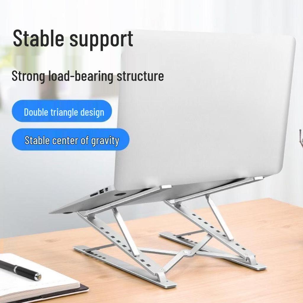 N8 Aluminum Alloy Laptop Stand: Adjustable, Foldable, Double-Layer Riser with Heat Dissipation.