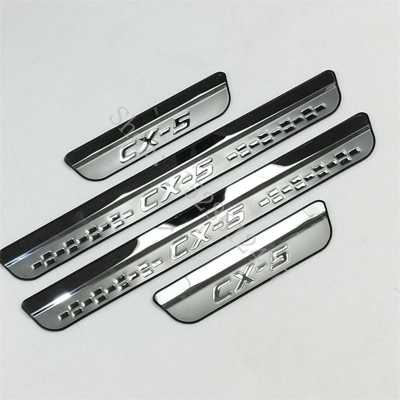 Voor Mazda CX-5 CX 5 CX5 2017~2024 Deurdrempelbeschermer Roestvrij Staal Schrapbord Deurdrempels Pedaalbeschermer Autohoes Auto-accessoires