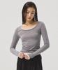 Aheule Sera Layered U-Neck Slim Tee_Dark Gray