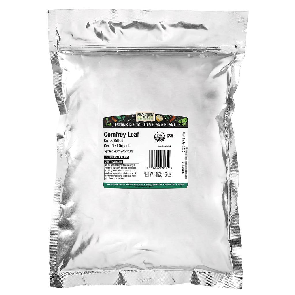 Frontier Co-op Organic Comfrey Leaf, Chopped Leaf, 453G (16Oz)